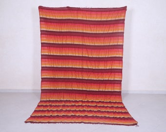 Moroccan handmade rug 5.6 x 9.4 Feet striped rug - Area rug - Moroccan Kilim - Flat woven rug - Hallway rug - Morocco rug - textile berber