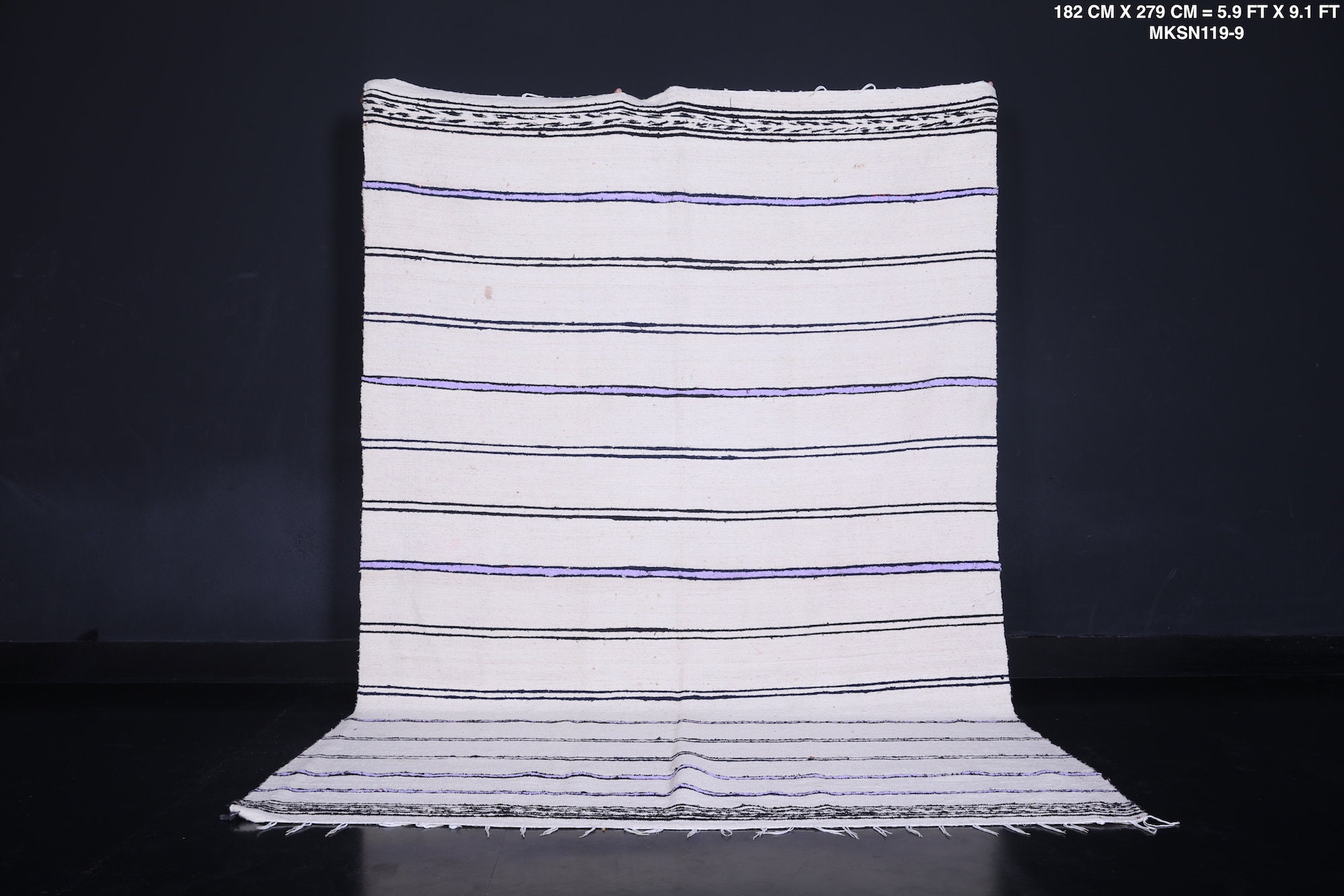モロッコ キリム柄 手織りラグ 約95cm x 51cm