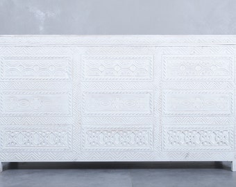 Marockansk träkista vintage - berberisk träkista - marockansk låda - H 27,9 x B 51,5 x D 14,5 tum - afrikansk koffert - rustik koffert