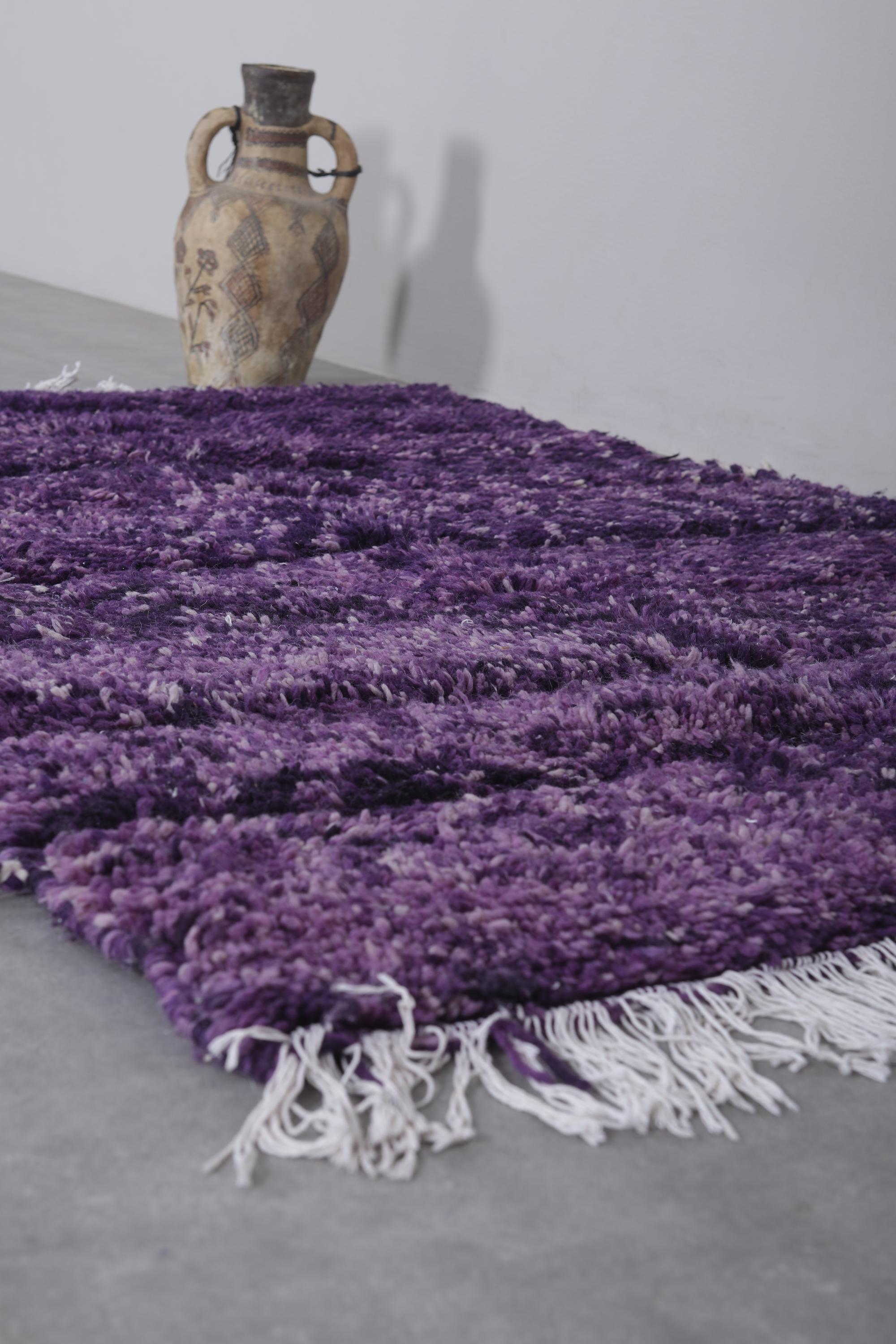 【モロッコ直輸入】新品パープルグラデーションラグ　即購入可 モロッコ絨毯 4.6 x 6.1 フィート モロッコ パープル ラグ - ベルベル