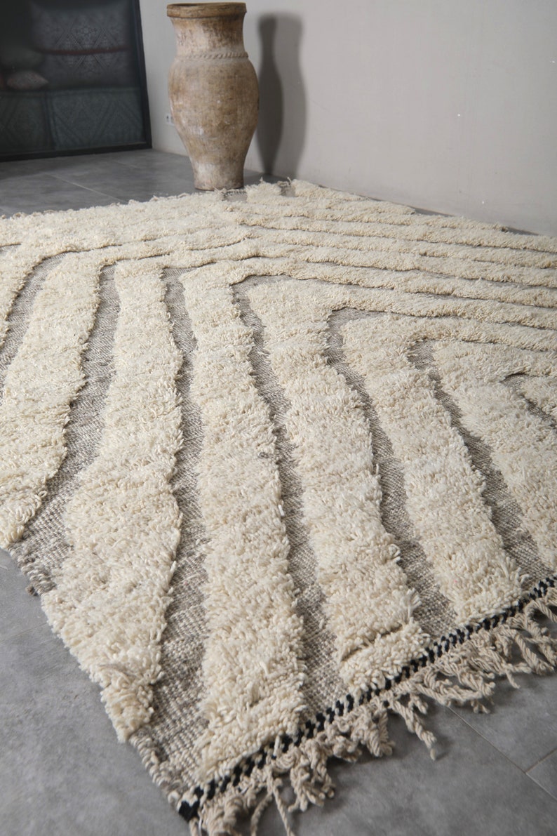 Handmade Berber rug 8.1 x 10.9 Feet Contemporary rug Beige rug Berber rug Moroccan rug Morocco rug Handmade rug Wool rug image 5