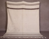 Moroccan azilal Blanket 6.3 X 8.6 Feet - Berber Blanket - Beige Blanket - Wool area rug - Handmade Blanket - Brown rug
