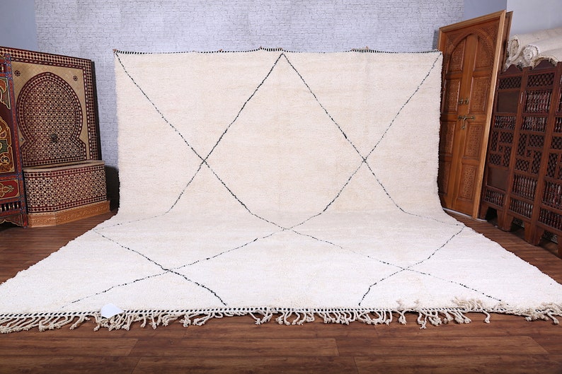 Moroccan rug Hand knotted Beni ourain rug all wool berber rug Custom rug handmade rug Genuine lamb wool image 5