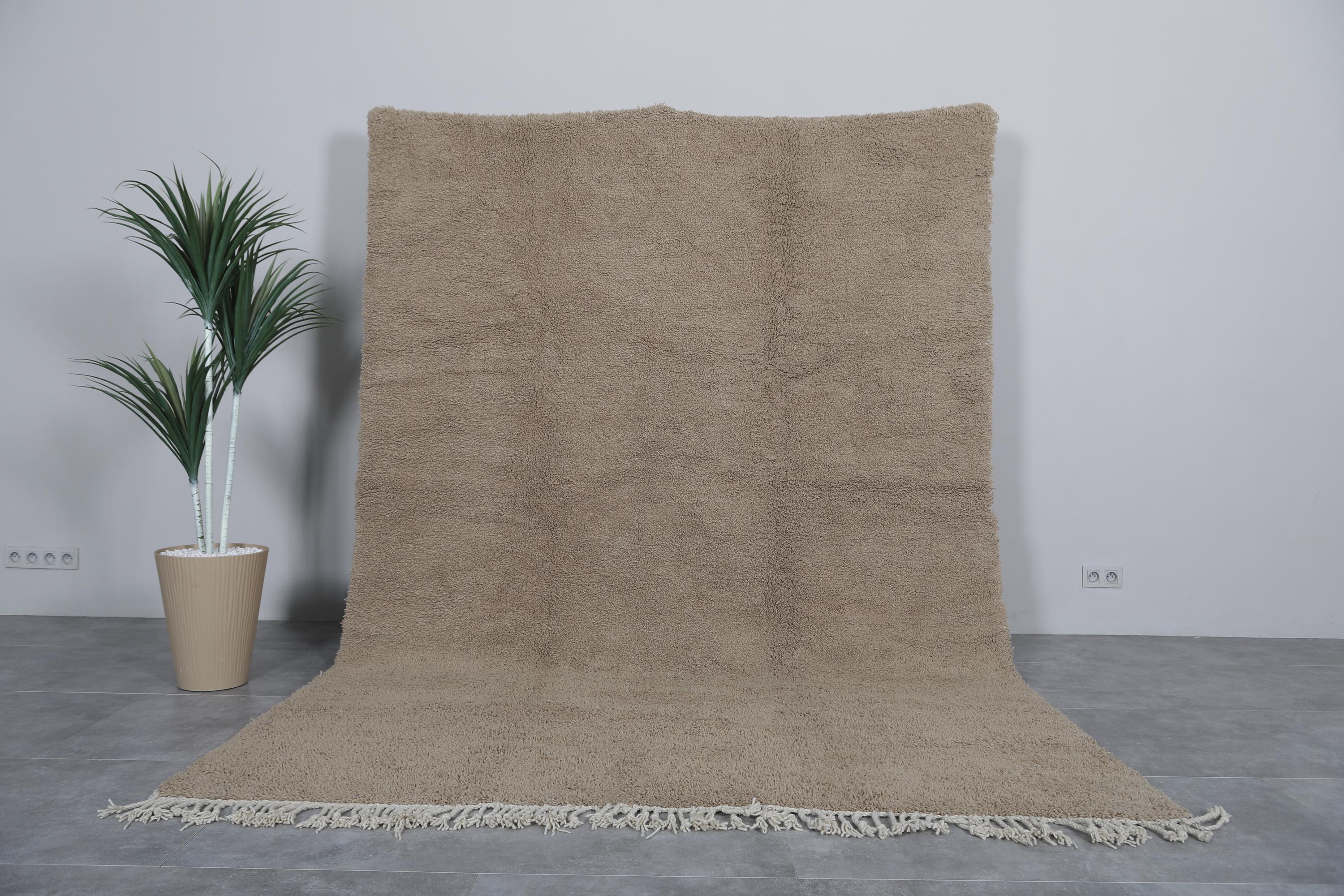 Handmade Berber rug 7.3 x 10.6 feet moroccan taupe rug - taupe rug - berber taupe rug - wool taupe rug - handmade taupe rug