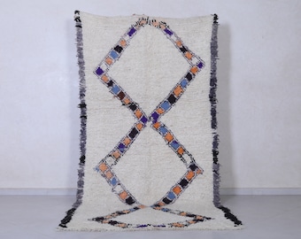 Moroccan shaggy rug 4.5 x 9.5 feet moroccan rug - beni ourain rug - berber rug - hallway rug - runner rug - wool area rug - hallway rug