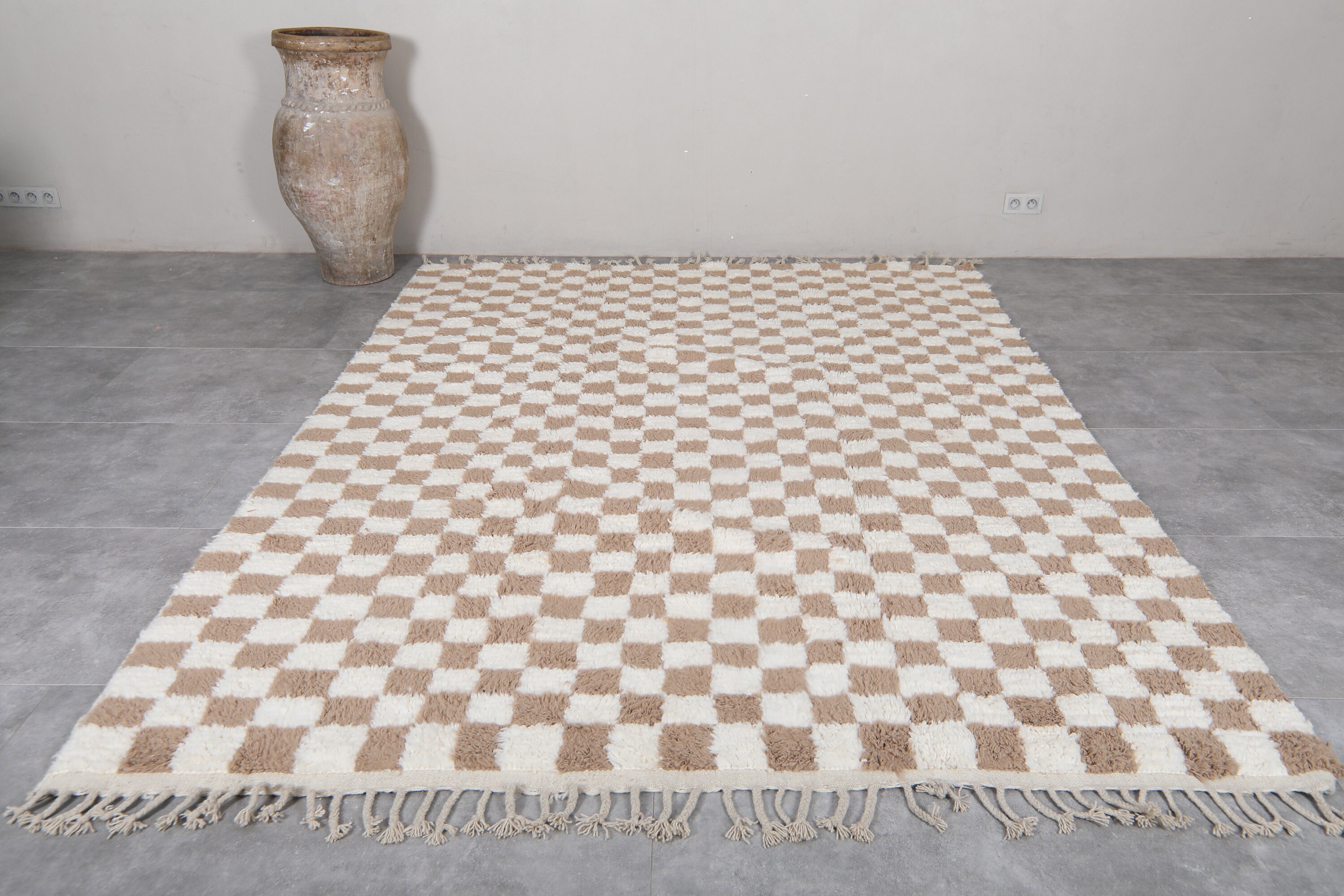 Checkered Brown Rug - Moroccan Rug - Checkered Rug - Brown Checkered ...