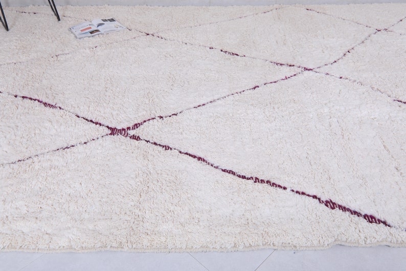 Moroccan rug Hand knotted Trellis rug berber rug Custom rug Handmade rug Genuine lamb wool Morocco rug Beni ourain rug image 3