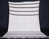 Striped Moroccan kilim 6.2 X 8.6 Feet Handwoven kilim rug - Moroccan berber rug - Striped blanket