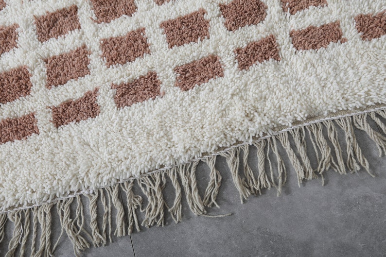 Moroccan rug Brick Handmade berber rug Custom area rug Berber rug Grid rug Wool rug Morocco rug Contemporary brick rug image 5