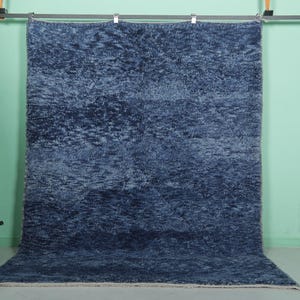 Handmade Moroccan rug 6.1 x 8.2 feet blue rug - morocco rug - beni ourain rug - contemporary rug - berber rug - living room rug - wool rug