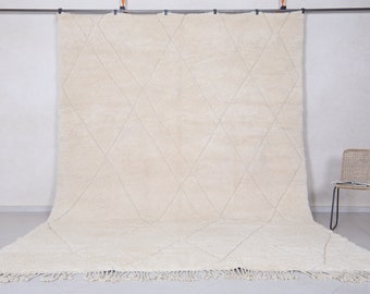 Moroccan rug ivory - Creamy rug - Moroccan cream rug - Wool berber rug - Beni ourain rug - Custom rug - Handmade rug - Moroccan area rug