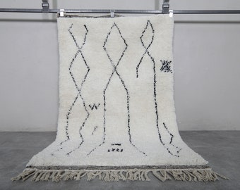 Beni ourain rug 3.3 x 5.4 feet Moroccan berber rug - Moroccan rug - Hand knotted rug - Wool area rug - Tribal rug
