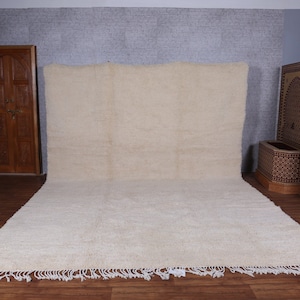 Moroccan rug white - Solid rug - Plain rug - Plain rug - Solid rug - Moroccan plain rug - Free shipping - Handmade rug - Beni ourain solid