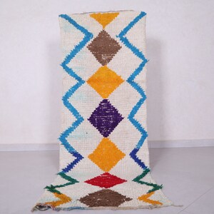 Azilal runner rug 2.1 x 6.2 feet vintage rug - wool moroccan rug - long berber rug - moroccan hallway rug - colorful rug - morocco rug
