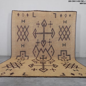 Large Nomad Tuareg rug 9.3 X 14.1 Feet Tribal Vintage rug Large rug Handmade Tuareg mat Mauritanian rug Old Reed rug image 10