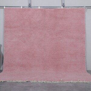 Moroccan rug millennial pink - Solid rug - Moroccan plain rug - Handmade rug - Beni ourain rug - Moroccan area rug - Morocco rug image 8