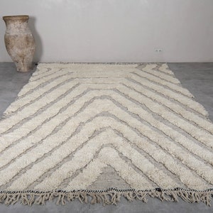 Handmade Berber rug 8.1 x 10.9 Feet Contemporary rug Beige rug Berber rug Moroccan rug Morocco rug Handmade rug Wool rug image 2