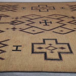 Large Nomad Tuareg rug 9.3 X 14.1 Feet Tribal Vintage rug Large rug Handmade Tuareg mat Mauritanian rug Old Reed rug image 8