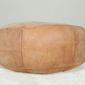 Moroccan pouf leather 39.3 x 15.7 inches Minimalist design - Free shipping - leather original - Rounded unstuffed pouf - Interior design