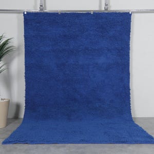 Moroccan rug blue - Beni ourain  rug - Custom moroccan rug - Berber rug - Handmade rug - Plain wool rug - Solid blue rug - Custom made rugs