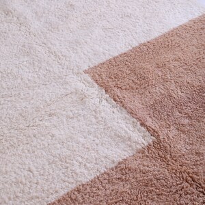 Moroccan peach rug - Wool peach rug - Handmade peach rug - Wool berber rug - Beni ourain rug - Custom rug - Handmade rug - Moroccan area rug image 8
