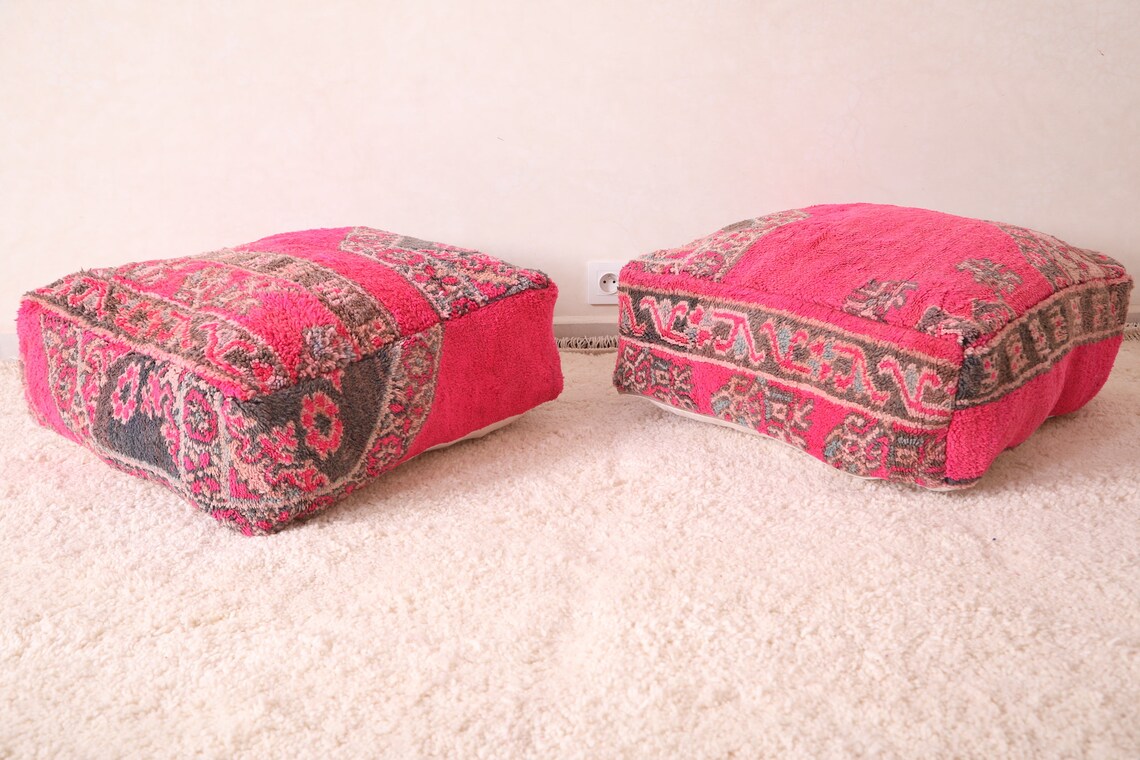 Moroccan pillow Ottoman pouf Moroccan pillow cover Square Etsy