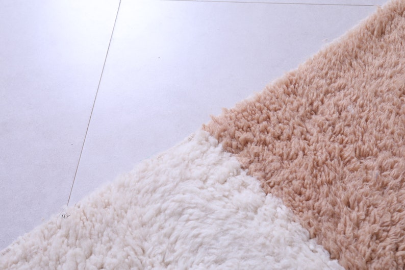 Moroccan peach rug - Wool peach rug - Handmade peach rug - Wool berber rug - Beni ourain rug - Custom rug - Handmade rug - Moroccan area rug image 5