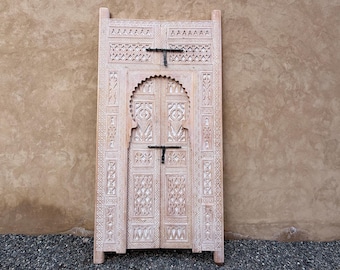 Custom moroccan door with carvings - custom wood - berber wood door - hand craved door - carved wood - moroccan wooden door - handmade door