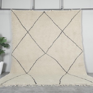Beni Ourain Teppich - Marokkanischer Teppich - Handgeknüpfter Berber Teppich - Wollteppich - Marokkanischer Teppich - Minimalistischer Teppich