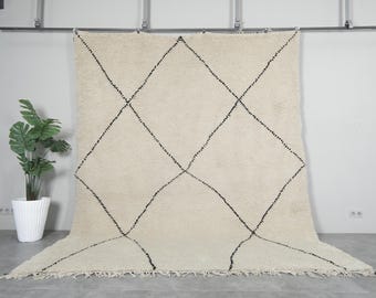 Moroccan rug handmade - Custom Berber rug - Beni ourain rug - Wool rug - Moroccan area rug - Morocco rug - Living room rug - Minimalist rug