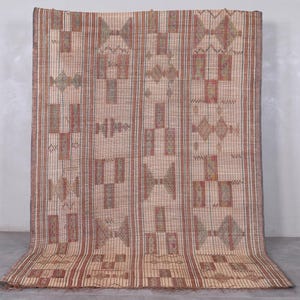 African tuareg mat 5.9 x 9.1 feet vintage tuareg rug - tuareg rug - nomad mat - handmade rug - reed rug - tuareg mat - mauritanian mat