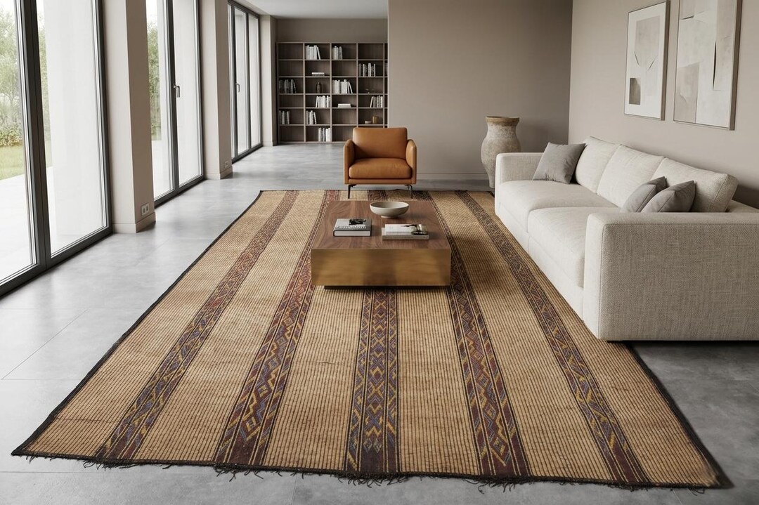 Nomad African Rug 7.6 X 15.3 Feet Striped Rug - Large Runner Rug ...