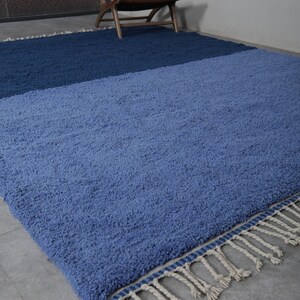Custom Moroccan Rug Blue - Berber Area Rug - Beni Ourain Rug - Handmade ...