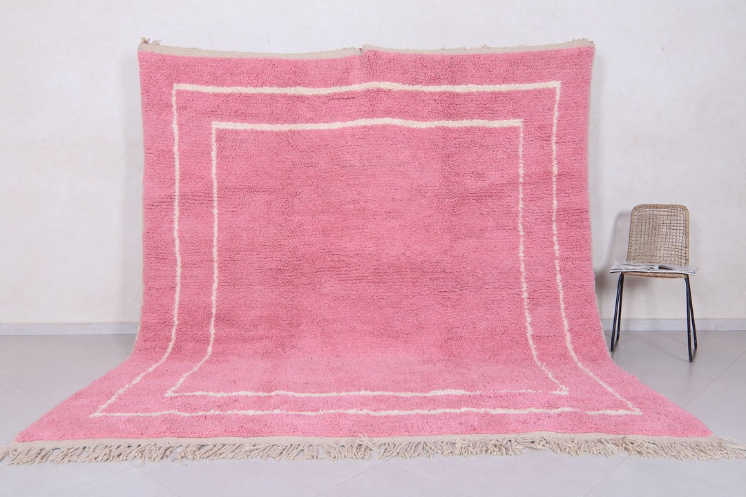 Moroccan Rug Pink Beni Ourain Rug Wool Berber Rug Custom Rug Handmade
