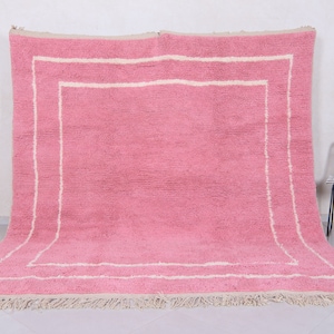 Moroccan rug Pink - Beni ourain rug - wool berber rug - Custom rug - handmade rug - Pink rug - Free shipping - Moroccan Pink rug - Pink