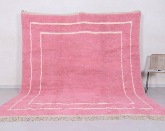 Moroccan rug pink - Beni ourain rug - Wool berber rug - Custom rug - Handmade rug - Pink rug - Free shipping - Moroccan pink rug - Pink