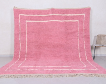 Moroccan rug Pink - Beni ourain rug - wool berber rug - Custom rug - handmade rug - Pink rug - Free shipping - Moroccan Pink rug - Pink