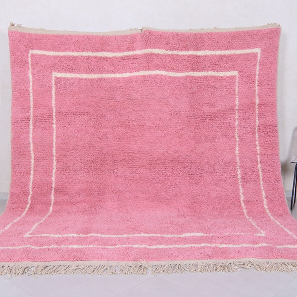 Moroccan rug Pink - Beni ourain rug - wool berber rug - Custom rug - handmade rug - Pink rug - Free shipping - Moroccan Pink rug - Pink