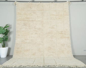 Cream Moroccan rug - Beni ourain rug Wool - Custom size rug - Handmade rug - minimalist berber rug - Free shipping - Neutral wool rug