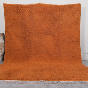 Moroccan rug orange 8.2 x 10.5 feet handmade berber rug - moroccan berber rug - handmade rug - moroccan area rug - wool morocco rug