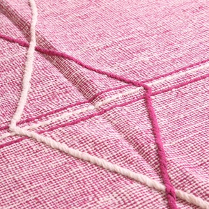 Moroccan pink rug Handwoven rug Flat woven kilim Custom size rug Handmade rug Moroccan area rug Pink rug custom moroccan rug image 9