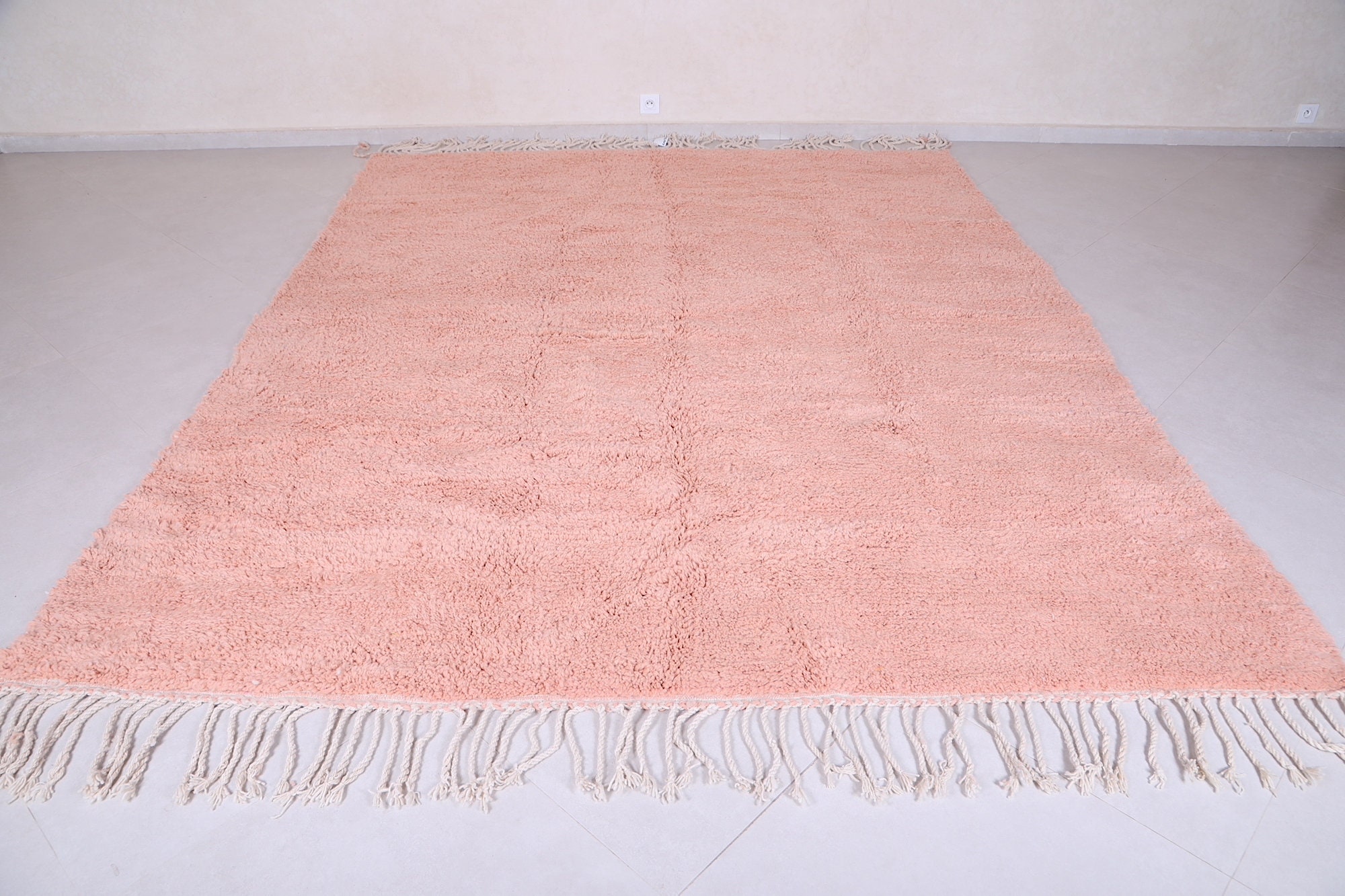 Moroccan Pink rug Solid peach rug Plain Pink rug Wool Etsy