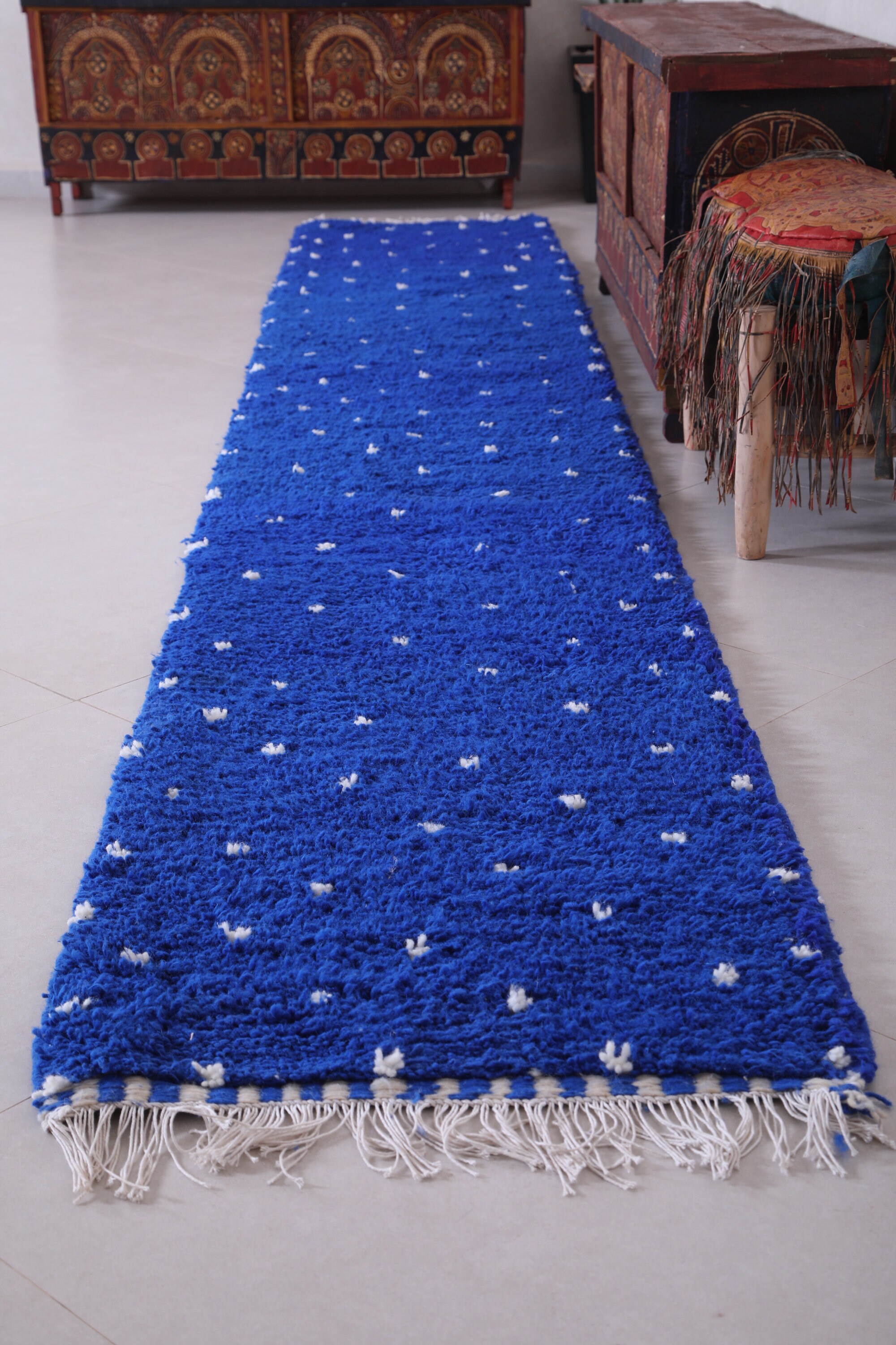 Custom Hallway Rug Blue Runner Rug Blue Hallway Rug Etsy