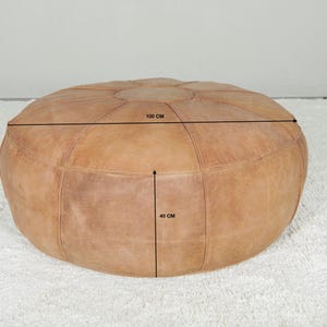 モロッコ風プーフレザー 39.3 x 15.7インチ ミニマリストデザイン - 送料無料 - オリジナルレザー - 丸みのある詰め物なしプーフ - インテリアデザイン