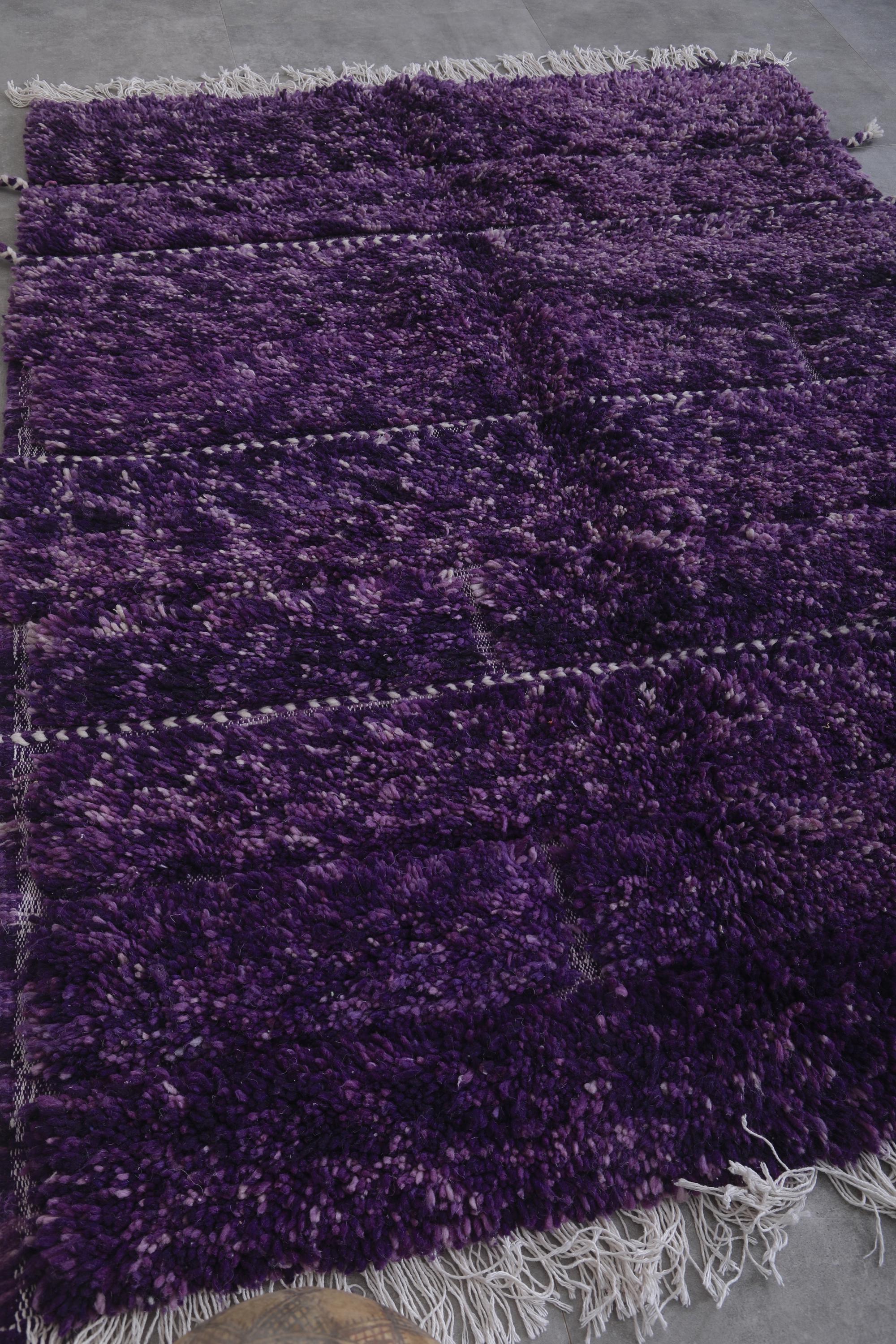 モロッコ絨毯 4.6 x 6.1 フィート モロッコ パープル ラグ - ベルベル