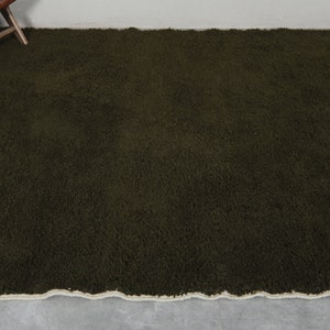 May include: A dark green shag rug with a white fringe border.