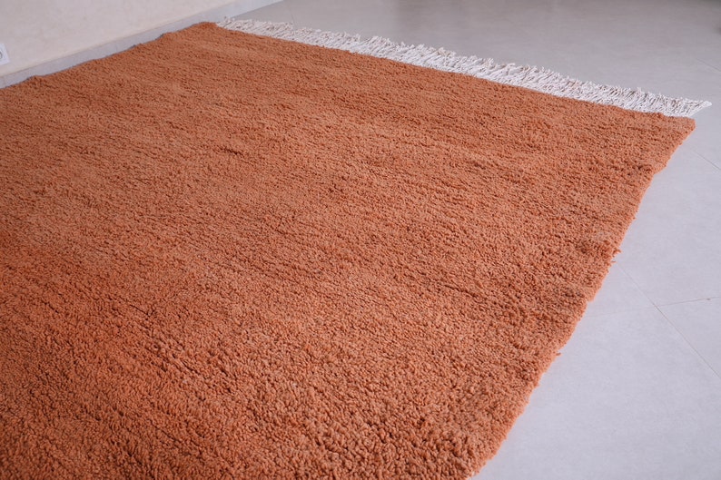 Moroccan Peach Rug Solid Peach Rug Plain Peach Rug Wool Etsy UK