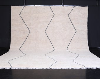 Authentic Beni ourain rug - Moroccan rug - All wool berber rug - Custom size rug - Handmade rug - Genuine lamb wool - Berber wool rug