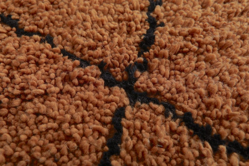 Moroccan Rug Rust - Beni Ourain Rug Black Trellis - Wool Handmade Rug ...