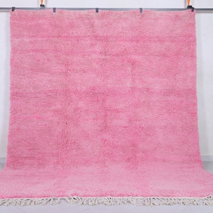 Moroccan rug pink - Solid rug - Morocco rug - Berber rug - Moroccan plain rug - Handmade rug - Beni Ourain rug solid - Moroccan Pink rug